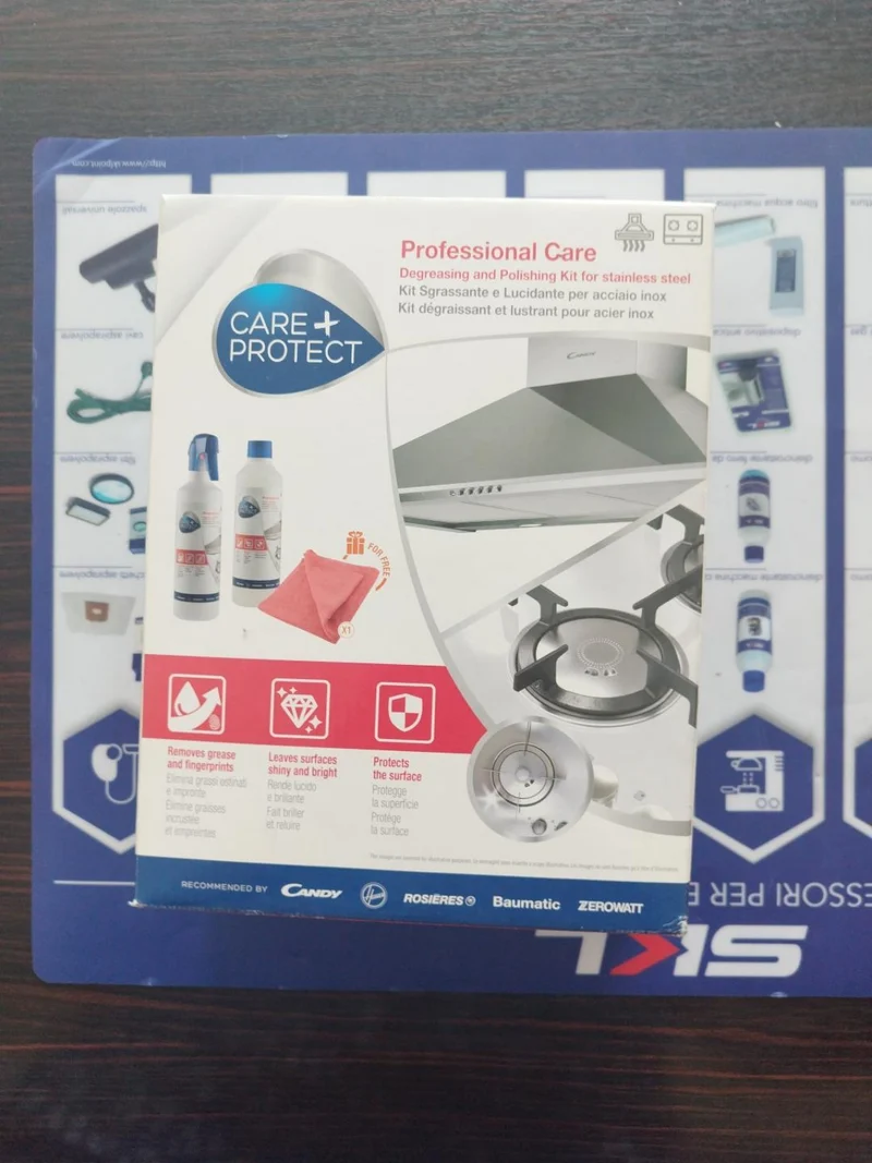 Kit sgrassante e lucidante per acciaio inox Care+Protect CSL3802-K – 35602107
