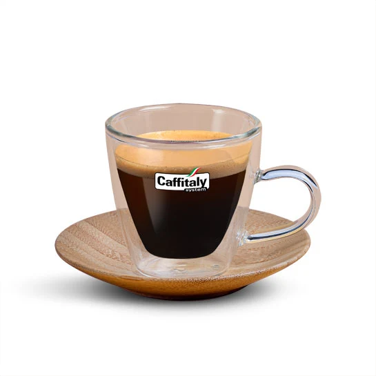 Set 2 Tazzine Espresso con Piattini di Bamboo [Abbonamento business]