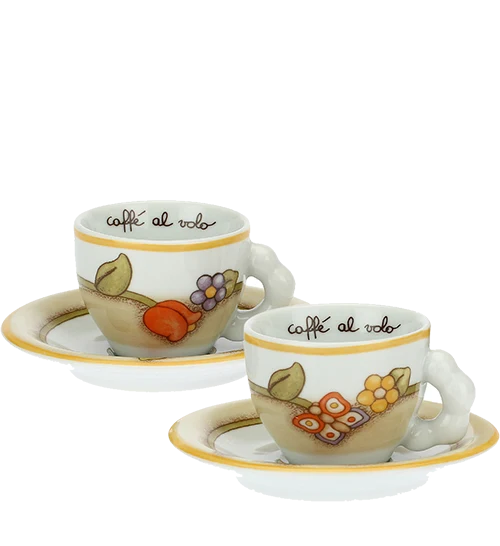 Set 2 Tazzine Caffè Con Piattino Thun