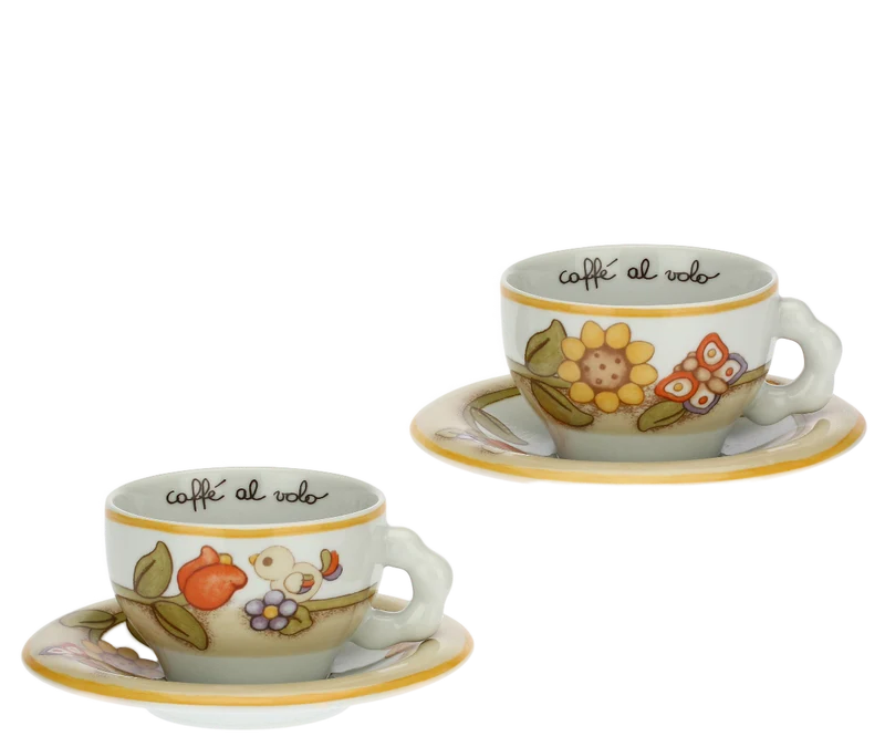 Set 2 Tazze Caffè Con Piattino Thun