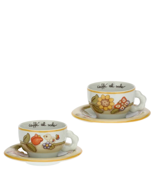 Set 2 Tazze Caffè Con Piattino Thun