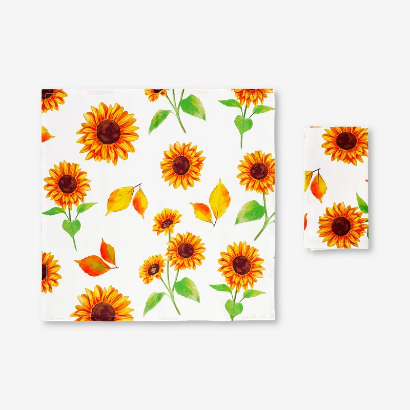 Fabric napkins with sunflower print - 2 pcs