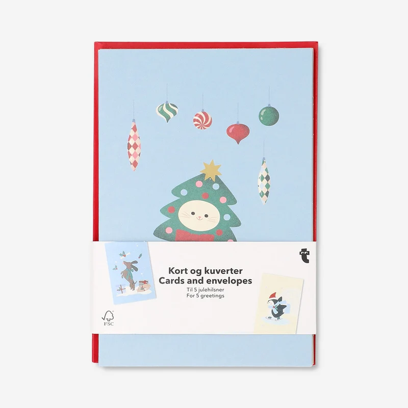Christmas card pack - 5 pcs