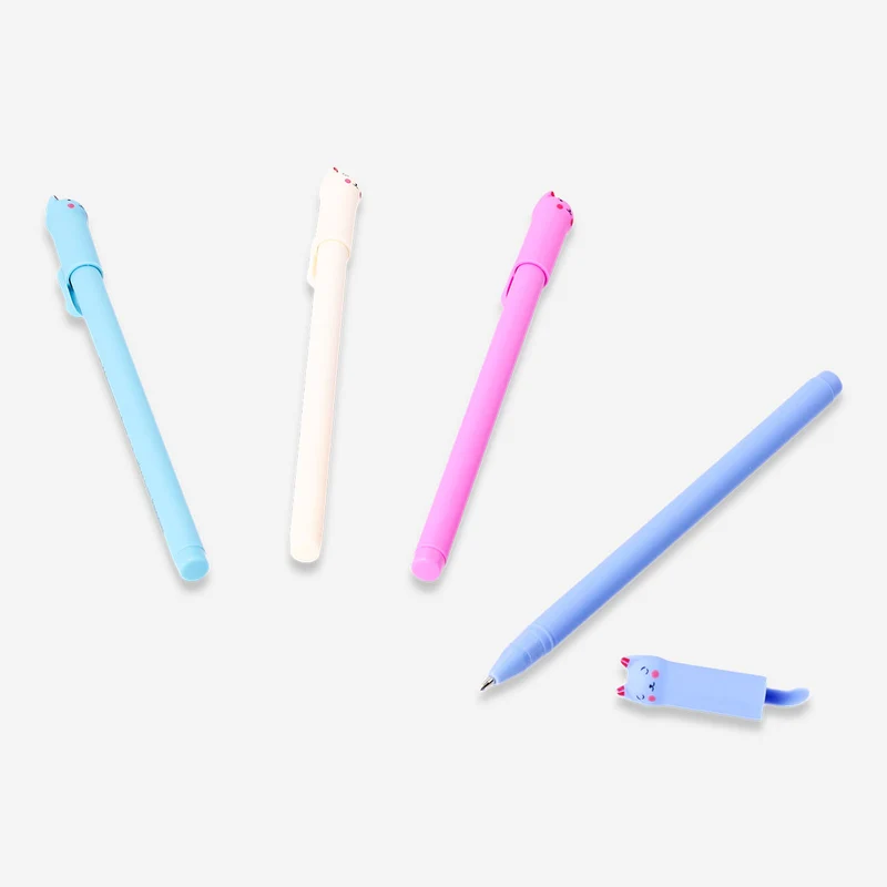 Ballpoint pens with cat toppers - 4 pcs