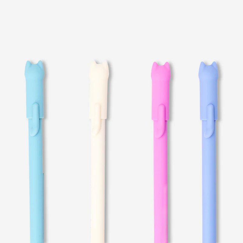 Ballpoint pens with cat toppers - 4 pcs