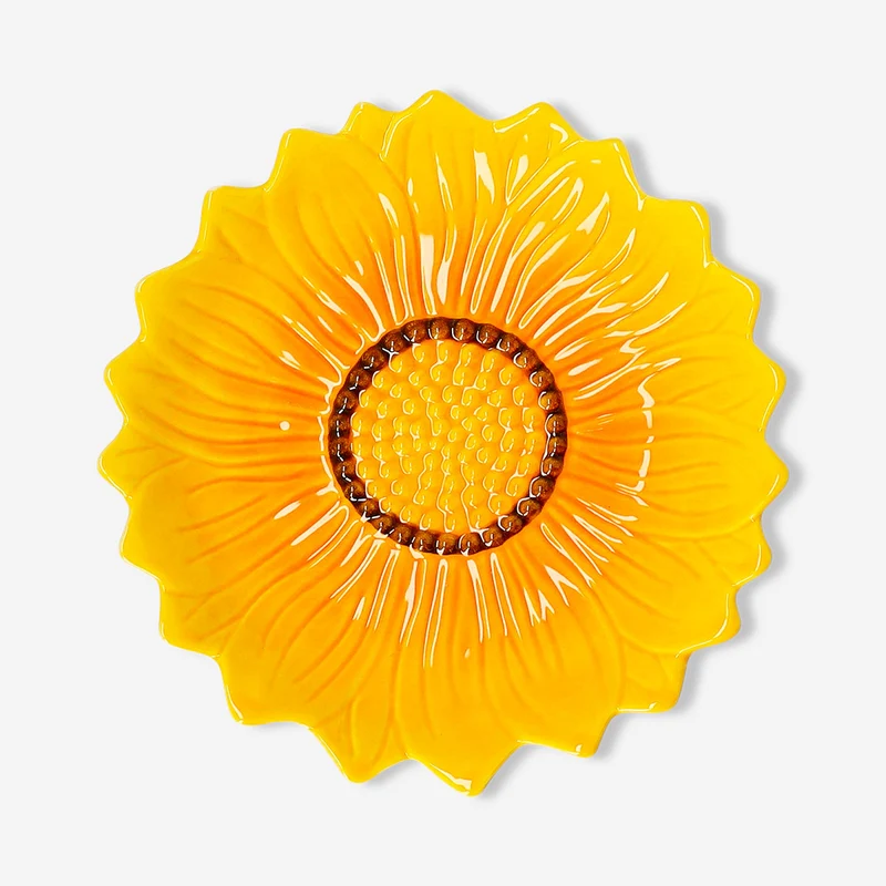 Plate with embossed sunflowers - 20 cm