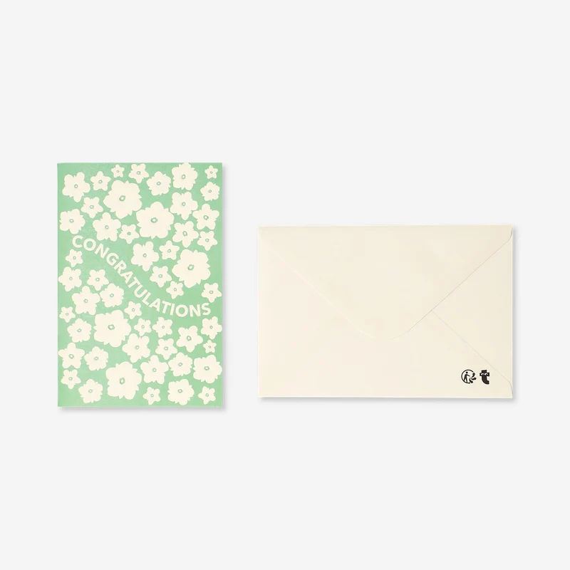 Greetings card - Florals and congratulations