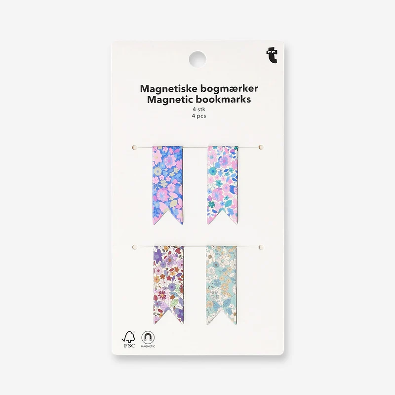 Floral magnetic bookmarks - 4 pcs