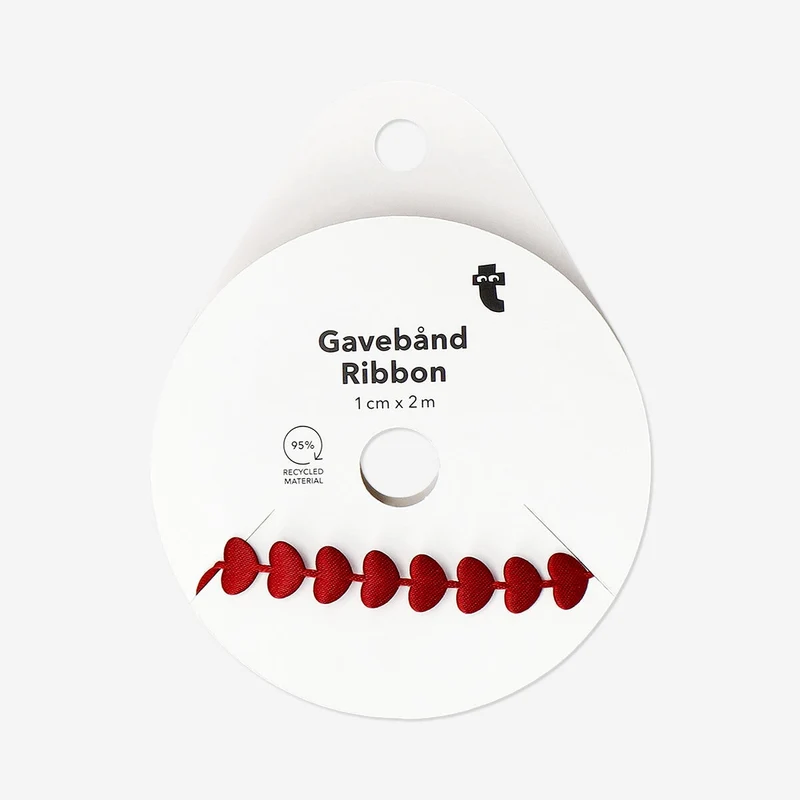 Ribbon as small red hearts - 2 m