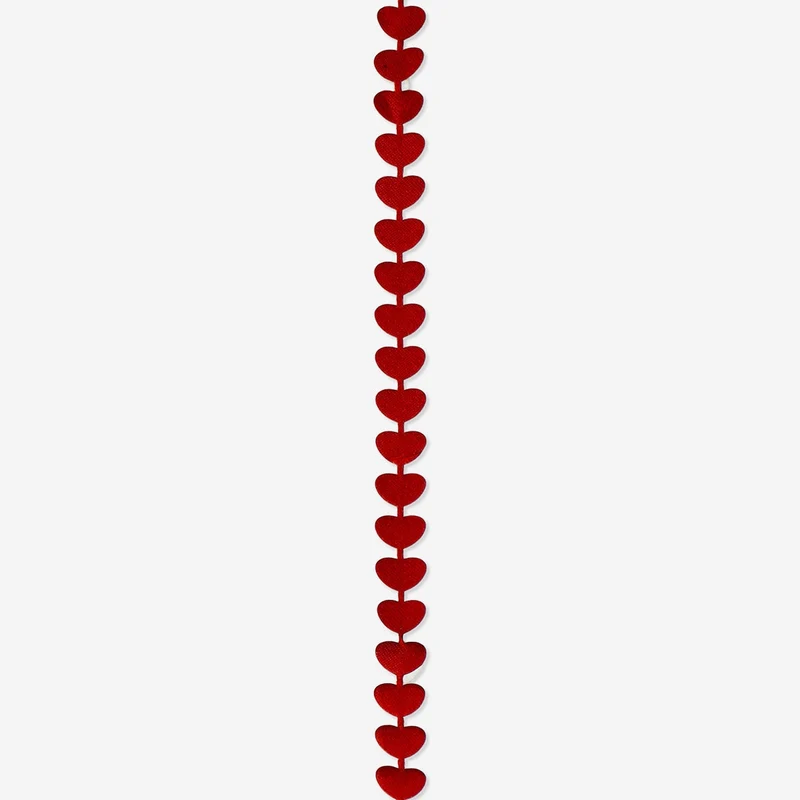 Ribbon as small red hearts - 2 m