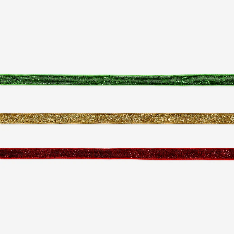 Set of glitter ribbon - 3 pcs