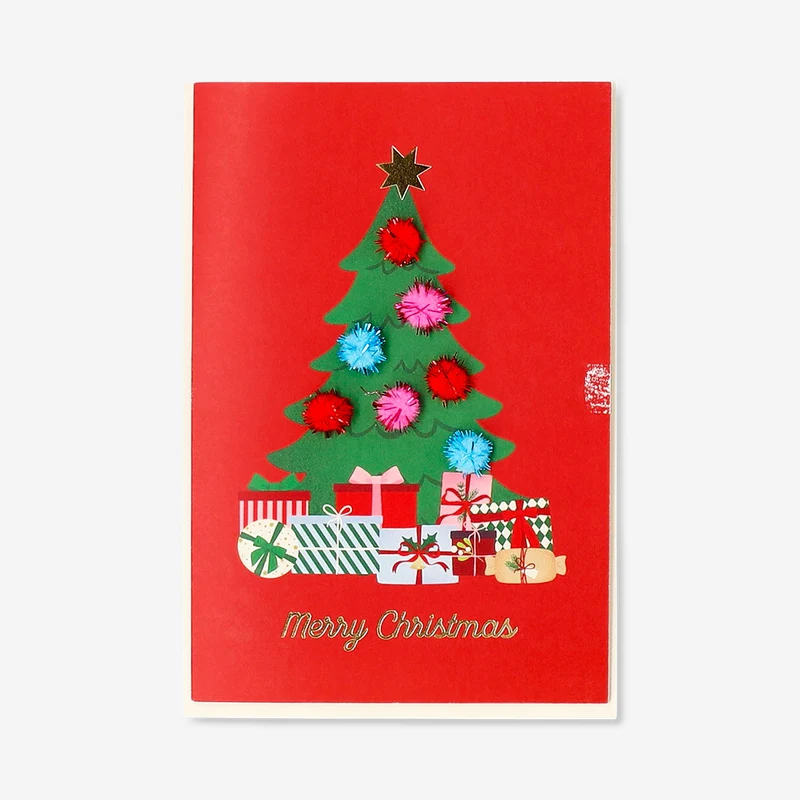 Christmas card - Pom Pom Christmas tree