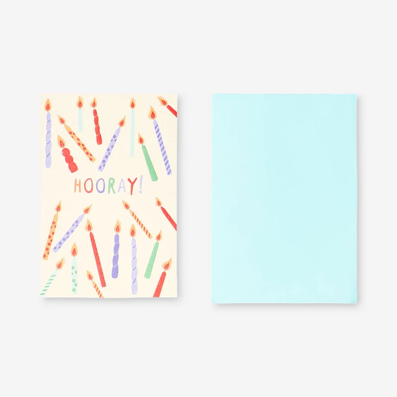 Greetings card - Candles and hooray