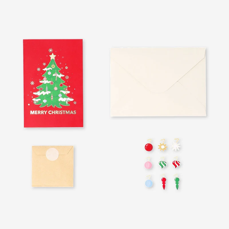 Christmas card - Christmas tree with ornaments