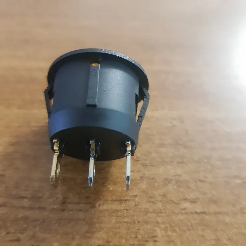 Interruttore tondo luminoso giallo ø 20mm - 6A 250V - 3 Faston 4,8mm