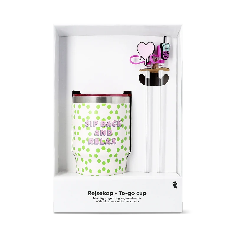 Tumbler with straw and icon straw covers - 3 pcs