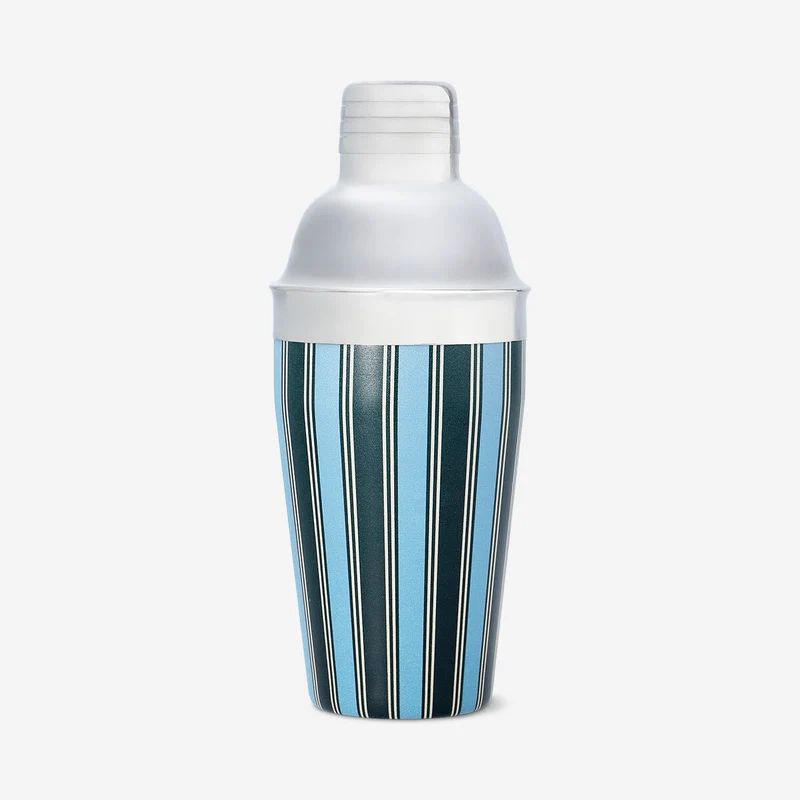Cocktail shaker with blue stripes - 550 ml