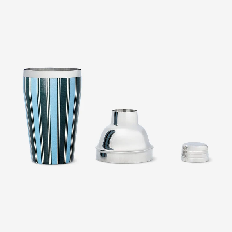 Cocktail shaker with blue stripes - 550 ml