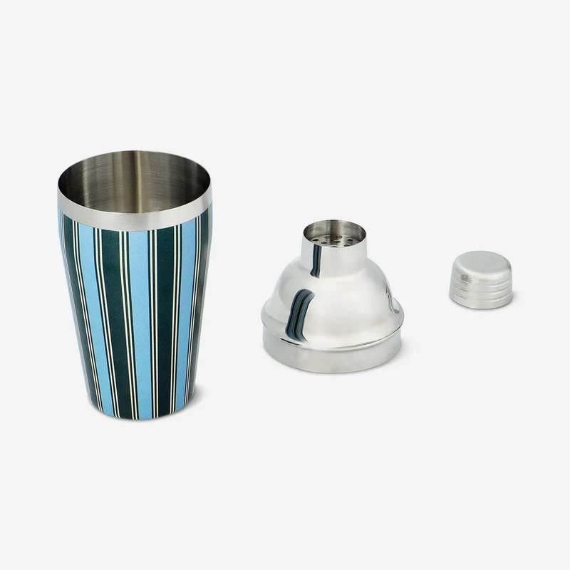 Cocktail shaker with blue stripes - 550 ml