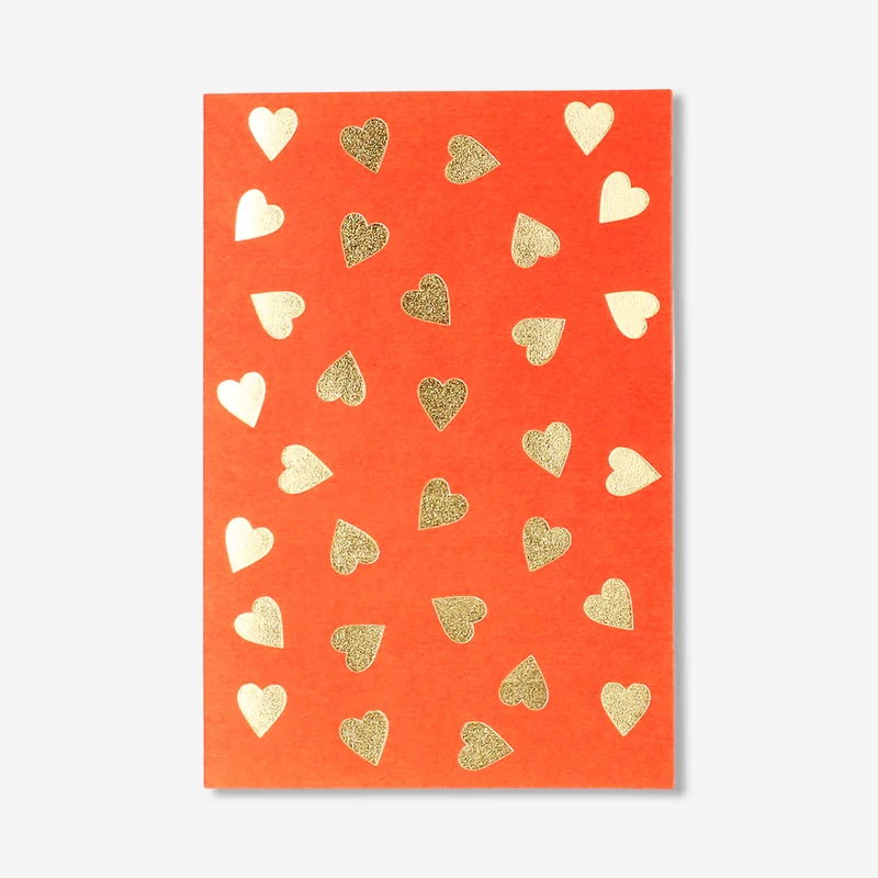Greetings card - Foil hearts