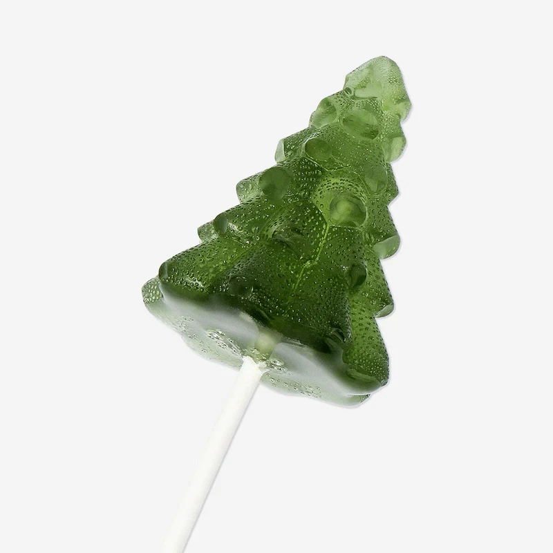 3D Christmas tree lollipop on a stick