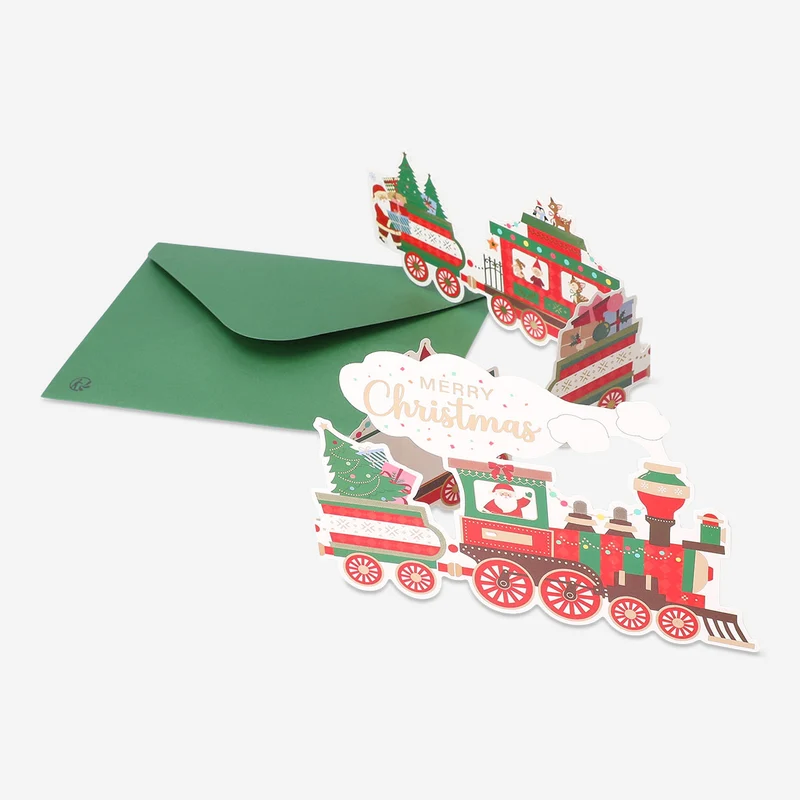 Christmas card - Fold out train