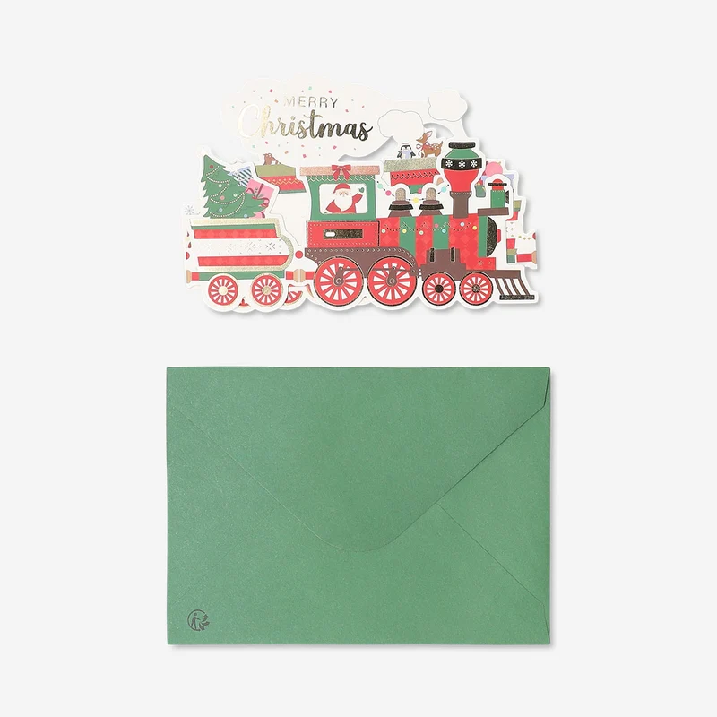 Christmas card - Fold out train