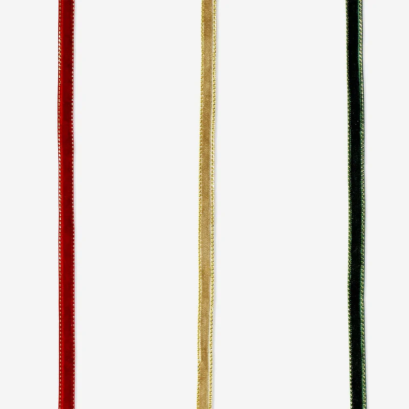 Set of velvet ribbon - 5 pcs