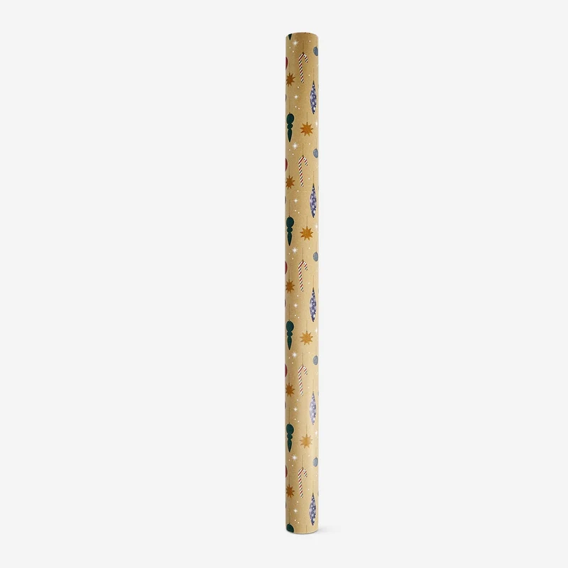 1000 cm craft wrapping paper - Ornaments and candy canes