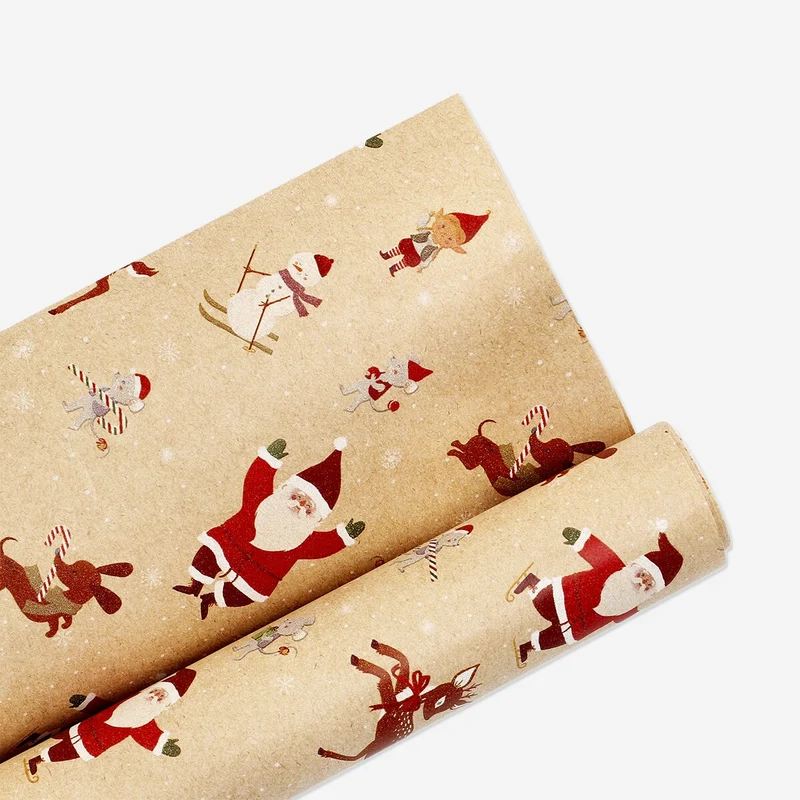 400 cm craft wrapping paper - Giant Santas