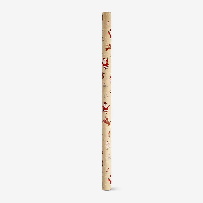 400 cm craft wrapping paper - Giant Santas