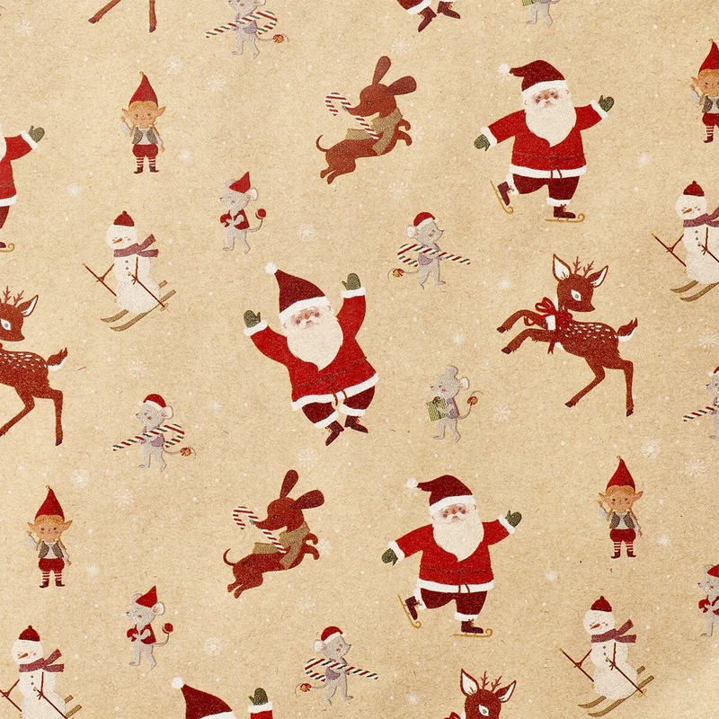 400 cm craft wrapping paper - Giant Santas