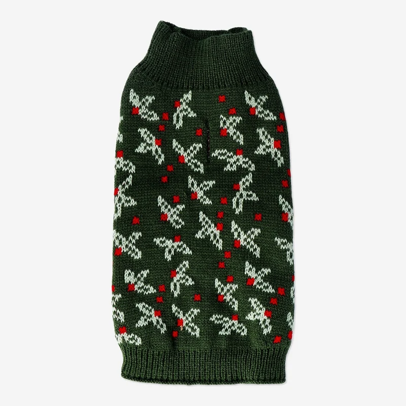 Green Christmas sweater for a dog