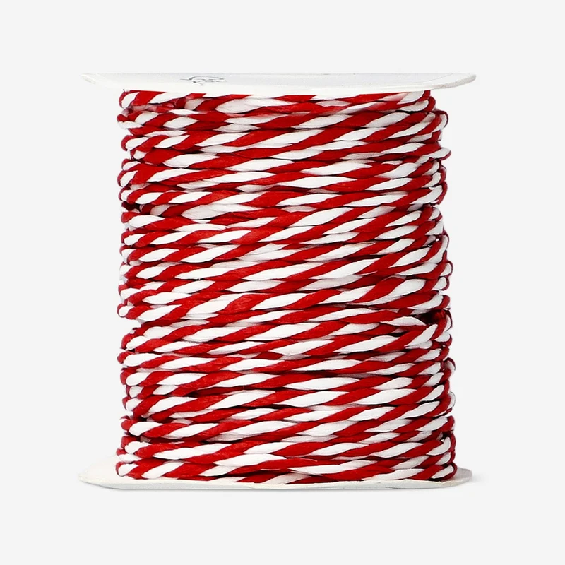Red and white paper ribbon - 20 m