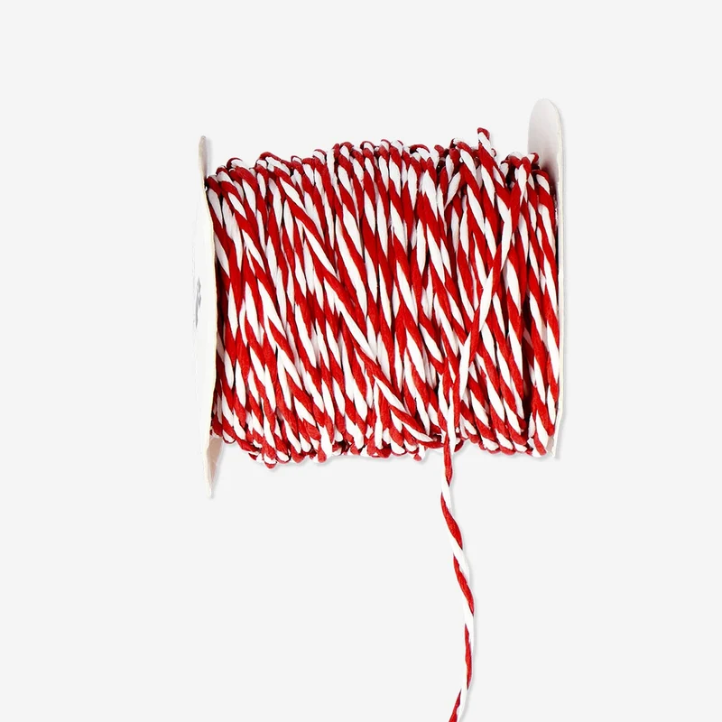 Red and white paper ribbon - 20 m