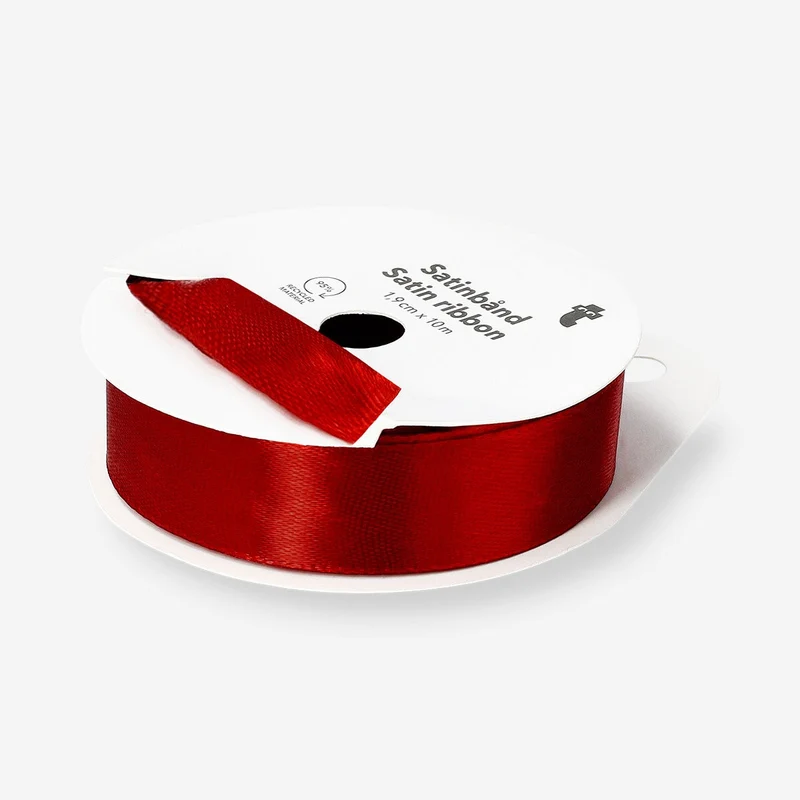 Dark red satin ribbon - 10 m