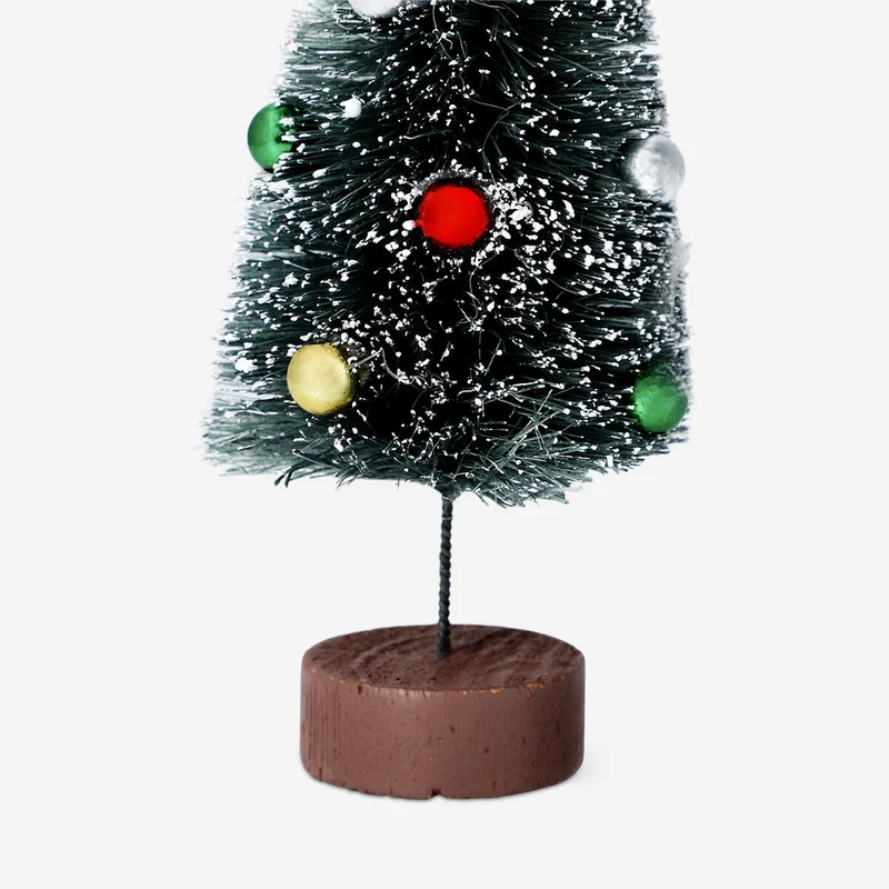 Decorative tree with coloured baubles - 17 cm