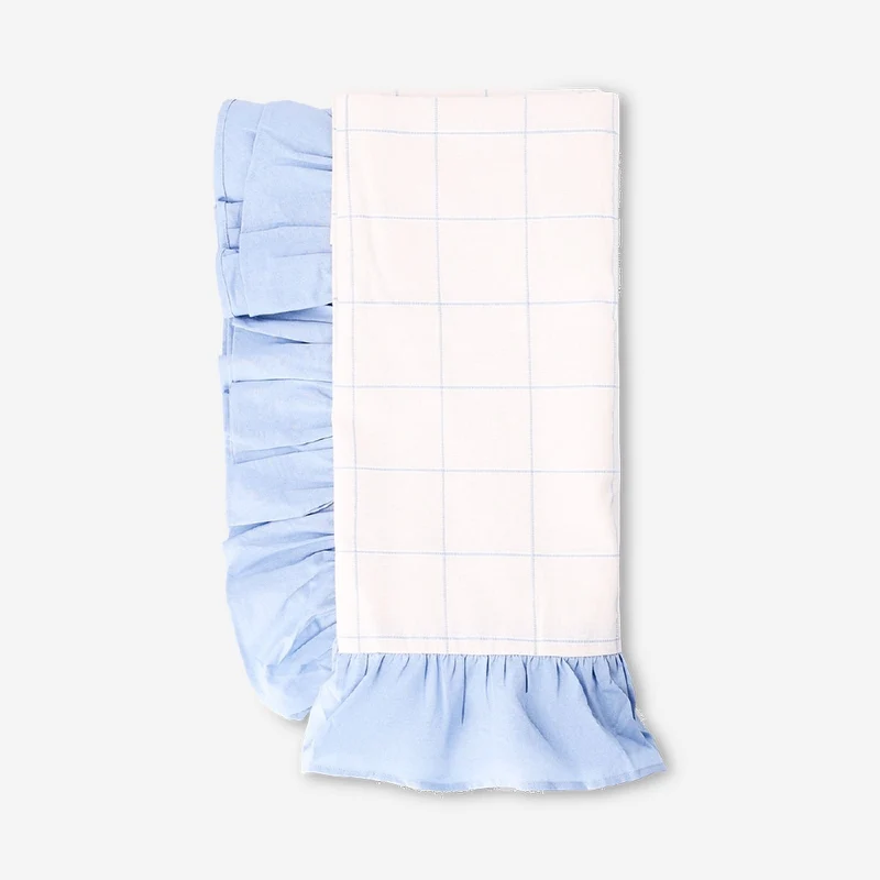Tablecloth with fine check pattern and frilled edge - 140x220 cm