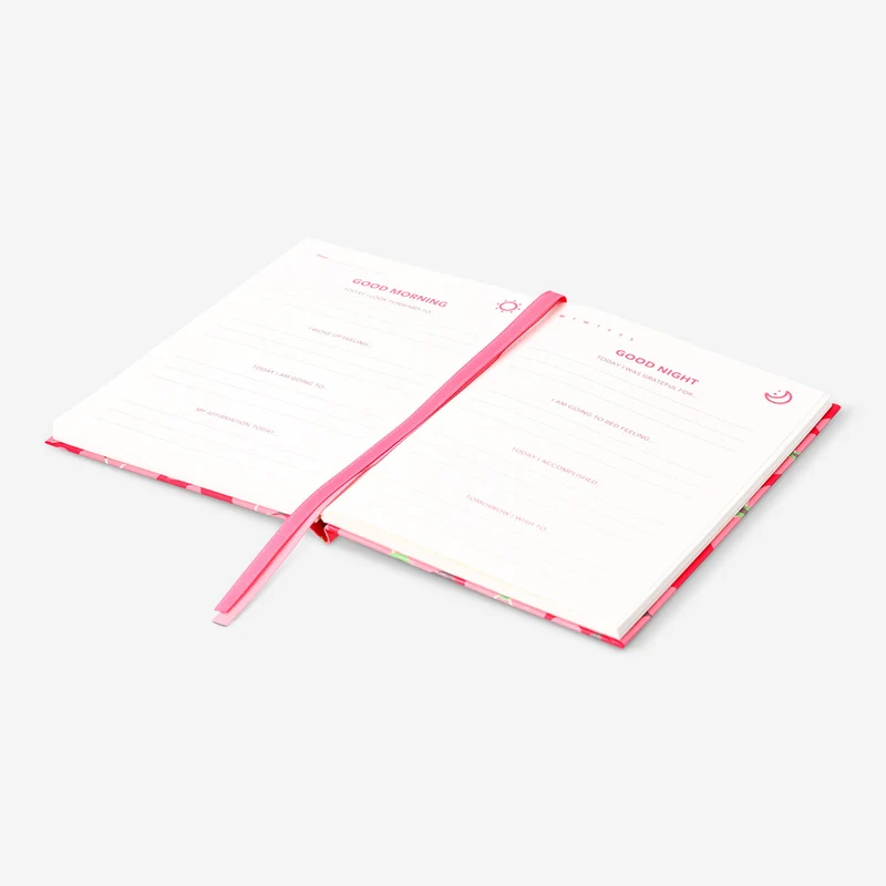 Red floral gratitude journal - English