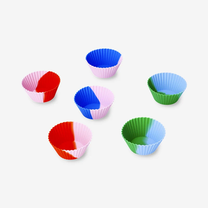 Silicone muffin baking molds - 6 pcs