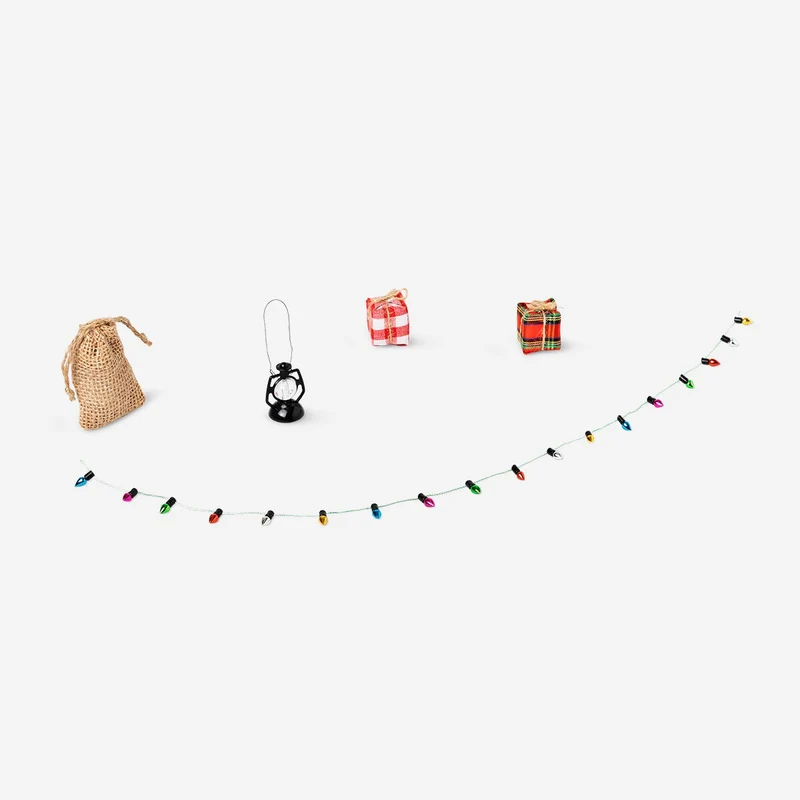 Wooden accessories for elf home - 5 pcs