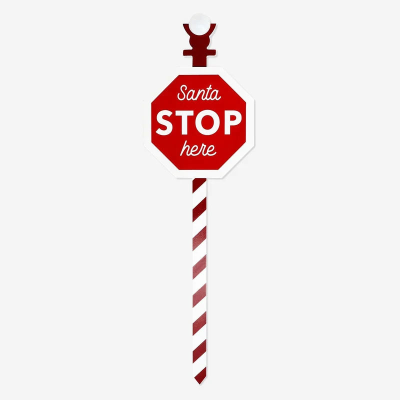 Santa stop here Christmas sign - 68 cm