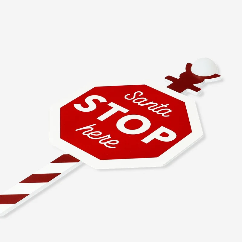 Santa stop here Christmas sign - 68 cm