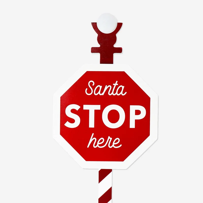 Santa stop here Christmas sign - 68 cm