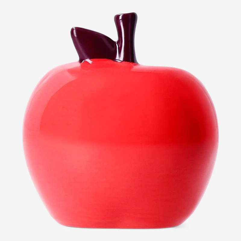 Ceramic pencil holder as red apple