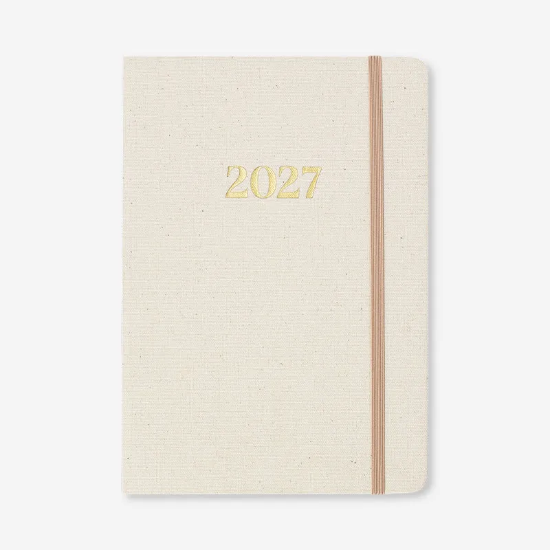 A5 fabric cover daily diary 2027 - English