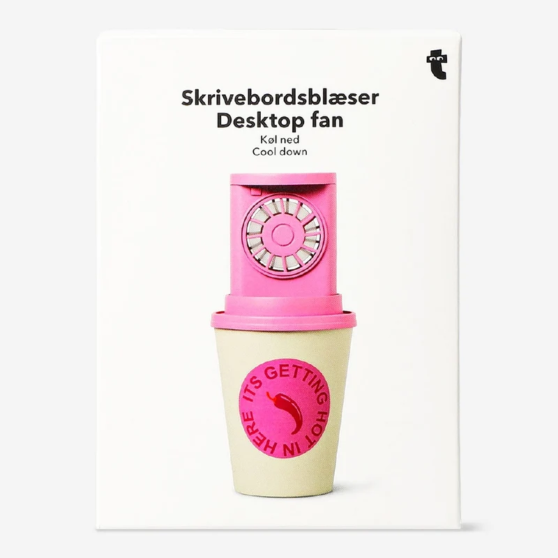Desktop fan as coffee cup