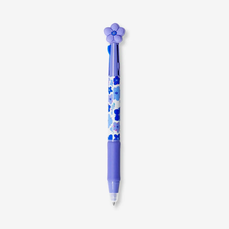 Multi-coloured ballpoint pen with erasable ink - Floral print