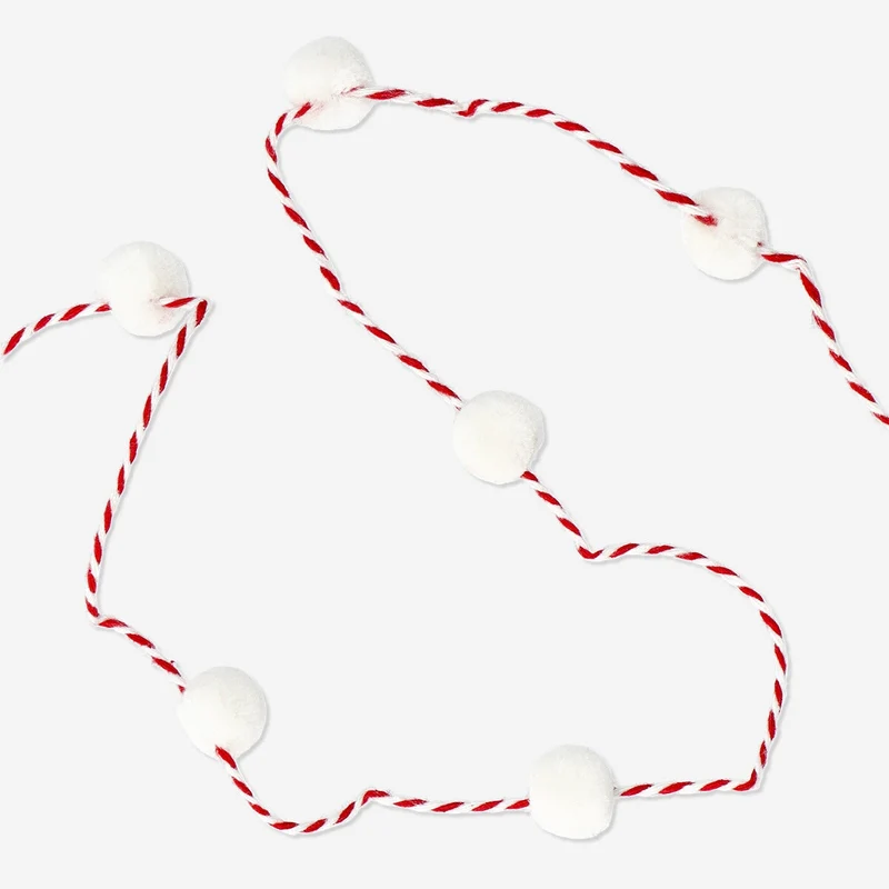White pom pom ribbon - 2 m