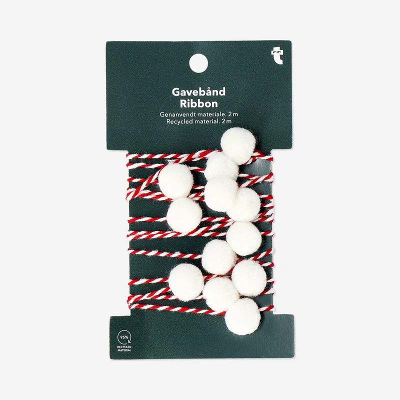 White pom pom ribbon - 2 m